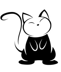 Cat logo illustration on white background.