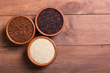 Black , white and red quinoa