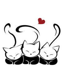 Cat logo illustration on white background.