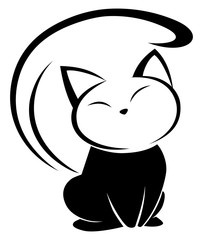 Cat logo illustration on white background.