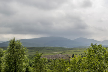 Heavy Clouds Over Landscape in Wales Snowdonia