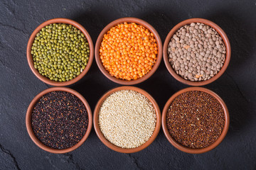 Cereals and beans in bowl