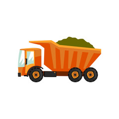 Agricultural delivery truck, transportation of grain vector Illustration on a white background