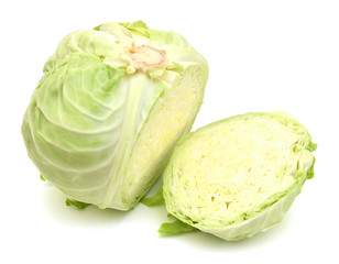 Fresh cabbage isolated on white