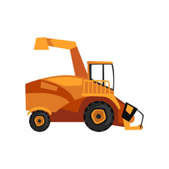 Obraz na płótnie Canvas Harvester machine, combine, farm machinery vector Illustration