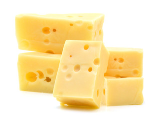 piece of cheese isolated on a white background