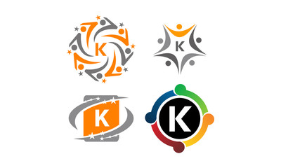 Fototapeta na wymiar Logotype K Modern Template Set