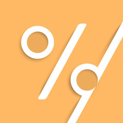 A percent sign made by paper, vector.