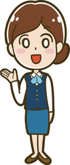 リボン付きスーツを着たOLのイラスト素材