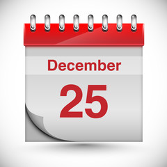 Calendar for Chritmas, vector.