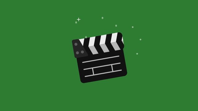 Transition Clapperboard Flies Up and Falls