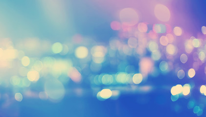 Blurred abstract bokeh background of Tokyo, Japan at night