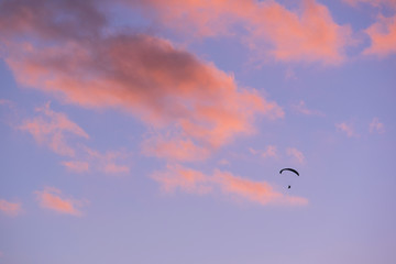 Paraglide shilouette at dusk