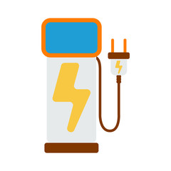 Car charger Icon. Energy label for Web on white background. Flat Vector Illustration
