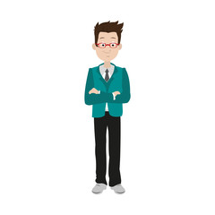 Businessman smiling cartoon icon vector illustration graphic design