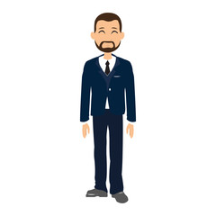 Fototapeta premium Businessman smiling cartoon icon vector illustration graphic design