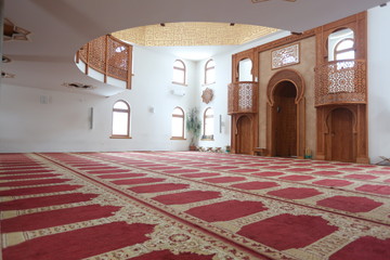Interior of the mosque Omer ibn Hattab, Sarajevo, Bosnia and Herzegovina