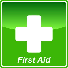First aid green icon - vector