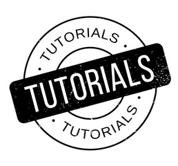 Tutorials rubber stamp. Grunge design with dust scratches. Effects can be easily removed for a clean, crisp look. Color is easily changed.