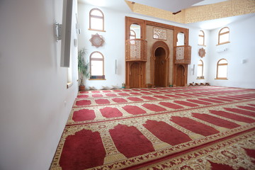 Interior of the mosque Omer ibn Hattab, Sarajevo, Bosnia and Herzegovina