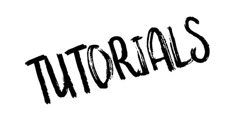 Tutorials rubber stamp. Grunge design with dust scratches. Effects can be easily removed for a clean, crisp look. Color is easily changed.