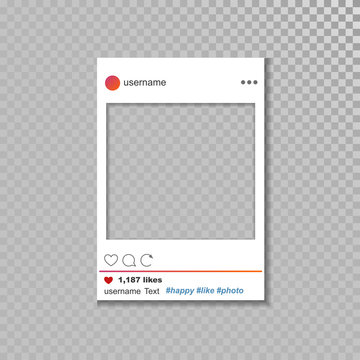 Social network vector photo frame template.