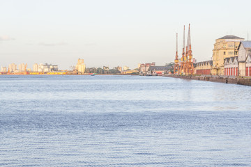 Maua port and Guaiba Lake at sunset, Porto Alegre