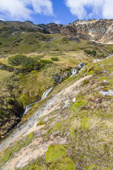Small waterfall in Laguna Turquesa
