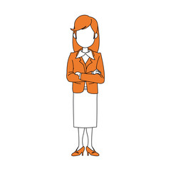 Obraz premium Business woman cartoon icon vector illustration graphic design