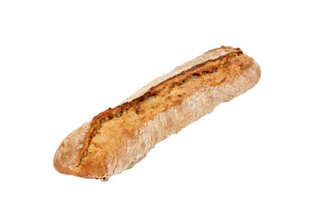 rye Baguette isolated on the white background