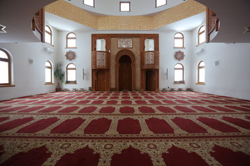 Interior of the mosque Omer ibn Hattab, Sarajevo, Bosnia and Herzegovina