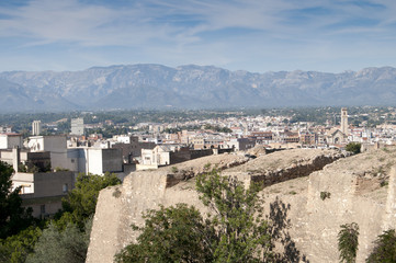 Fototapeta na wymiar Old Walls of Tortosa Fortress