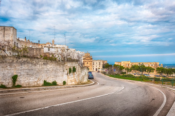 Fototapeta na wymiar Panoramic view of the white and old city of Ostuni, Puglia, Italy