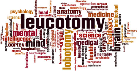 Obraz premium Leucotomy word cloud
