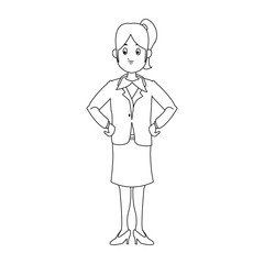 Business woman cartoon icon vector illustration graphic design