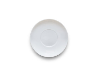 white coffee plate isolate on white background with clipping path.