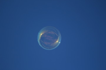 soap bubble against the blue sky