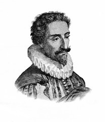 Obraz premium Miguel de Cervantes, greatest writer in the Spanish language (from Spamers Illustrierte Weltgeschichte, 1894, 5[1], 751)