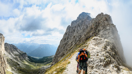 Catinaccio mountain massif summits, Dolomiti, Italy - obrazy, fototapety, plakaty