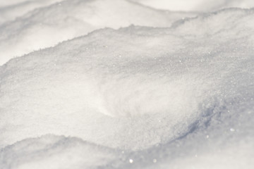 white snow, snowdrifts in winter, texture and background,