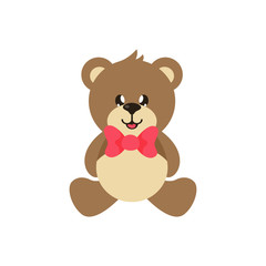 cartoon cute bear sitting with tie