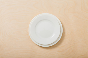 Plate. white. For the dish. View from above. Isolated. An object. For your design.