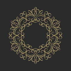Elegant hand drawn retro floral frame
