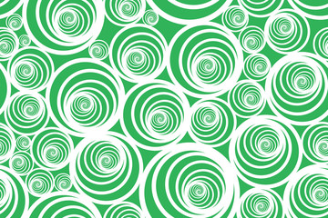 Seamless spiral vector pattern with dark green background