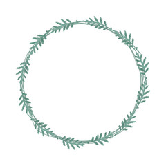 Vector minimal botanical green wreath EPS10