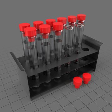 Test tubes in a plastic rack