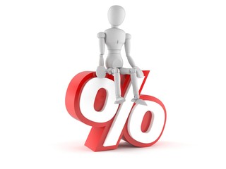 White dummy with percent symbol