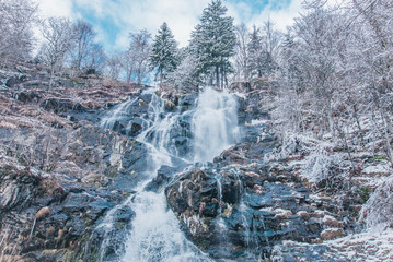 Todtnauer waterfalls at wintertime.