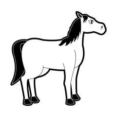 Horse animal cartoon icon vector illustration graphic design