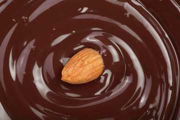 Melted chocolate swirl as a background closeup